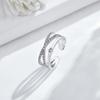Luxury Zircon Crossed Rings Elegant Plain Ring Exquisite Women's Opening Ring  For Girls