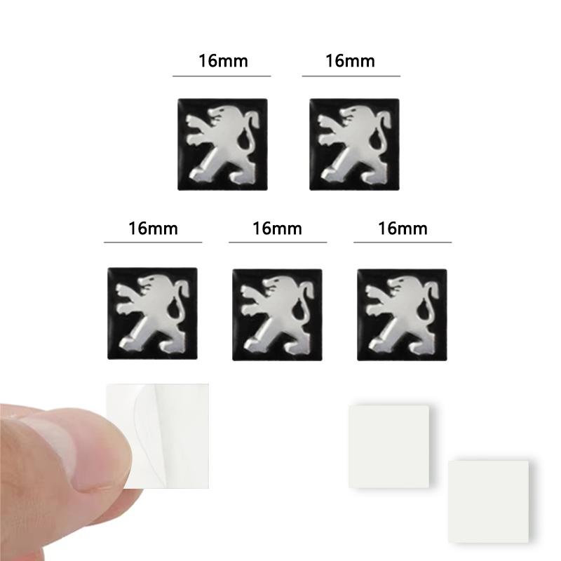5/10Pcs 16mm Car Control Key Emblem Stickers Accessories Fit For Peugeot 207 3008 206 208 308 307 407 508 2008 5008 107 106