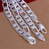 Solid 925 Silver Necklace For Men Classic 12mm Cuban Chain 18-30 Inch Charm High Quality Fashion Jewelry Wedding