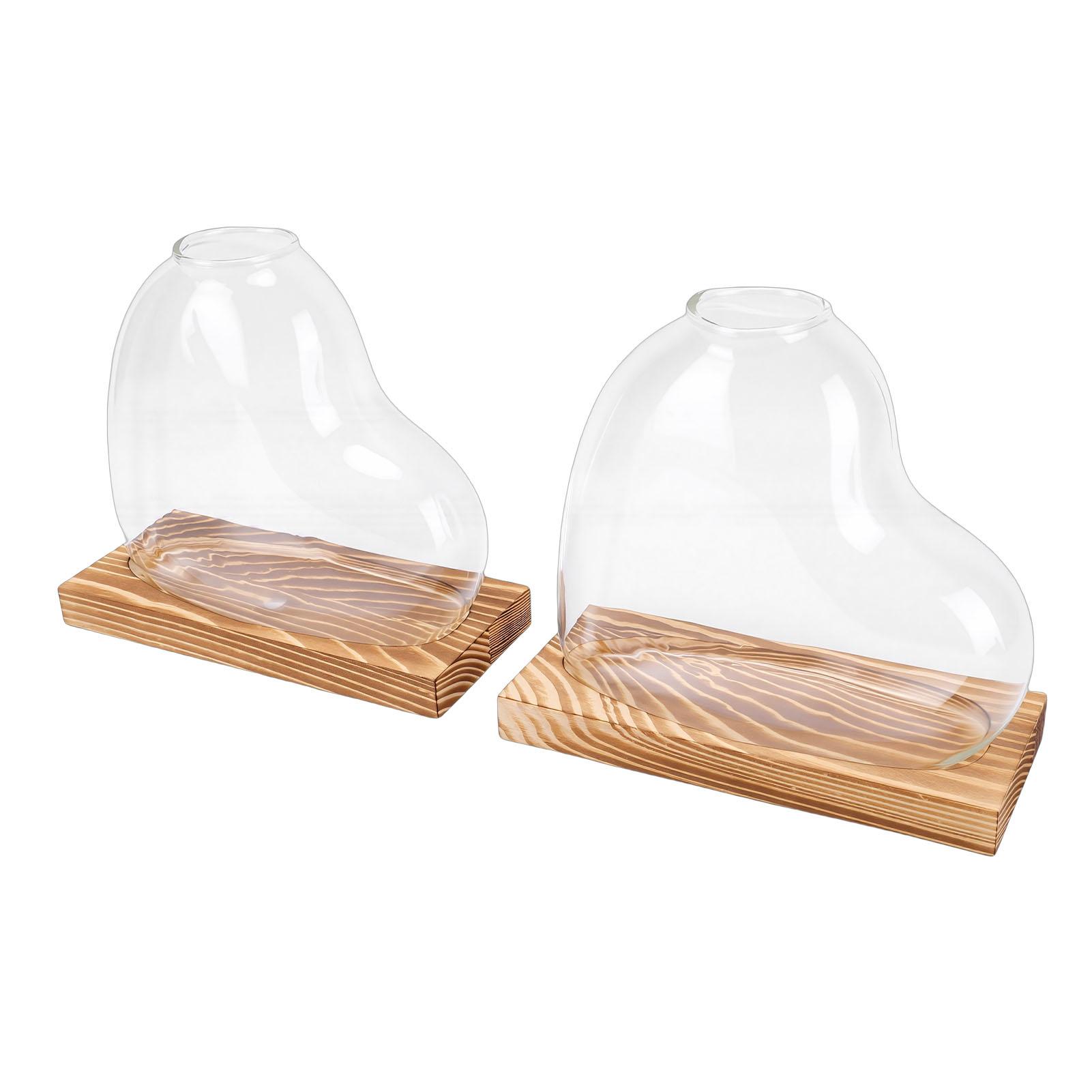 

2PCS Propagation Vases Heart Shaped Glass Desktop Planter Plant Propagation Station for Small Hydroponic Plants Home коричневый