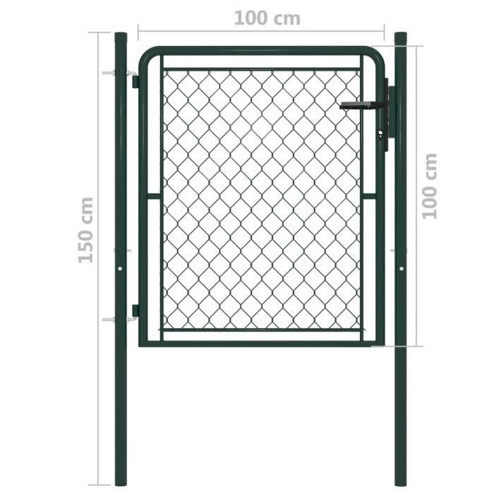 VidaXL Steel Gate 100x100 Cm Green