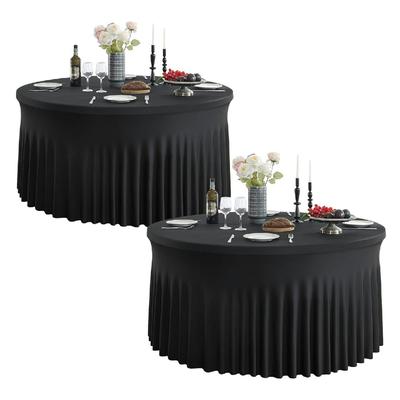 1pc Stretch Fitted Round Spandex Tablecloth with Soft Stain Inner - Ideal for Birthday, Bridal Shower, Party Decoration