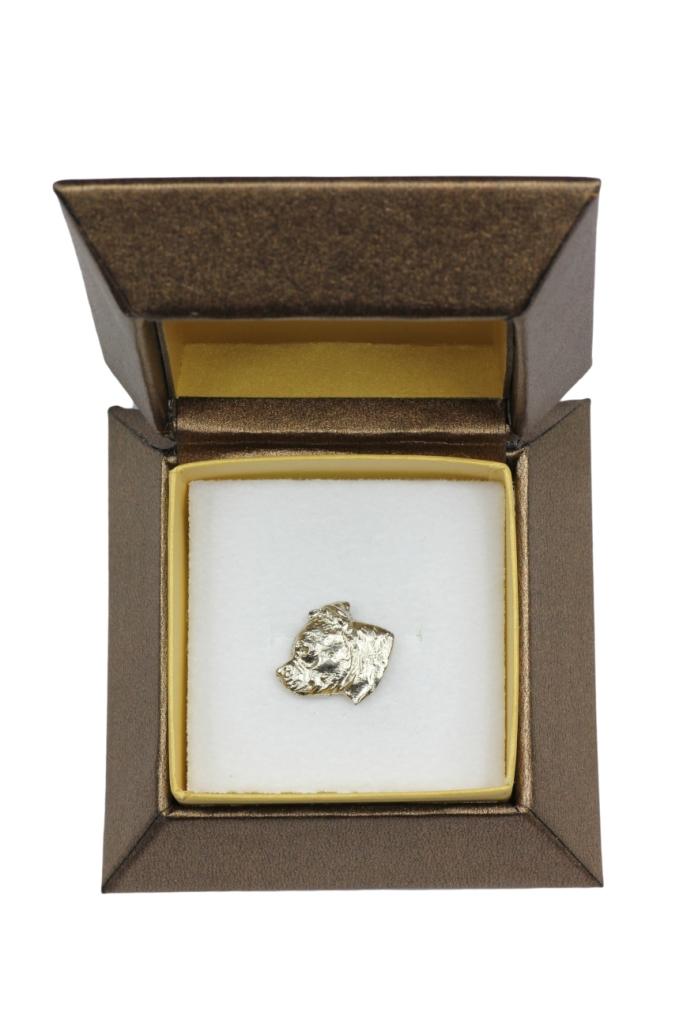 Staffordshire Bull Terrier, Staffy - Dog brooch in a gift box, elegant pin, lapel pin for Art-Dog brand jacket