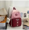 Schoolbag Japanese 1011 new high-value ins sweet plaid backpack middle school student schoolbag lightweight large-capacity backpack