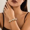 Punk Vintage Big Ball CCB Bracelets for Women Exaggerated Gold Color Round Beads Elastic Bangles Steampunk Hand Jewelry Gifts