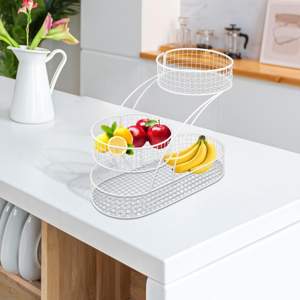 3 Tier Fruit Basket Fruit Bowl Metal Mesh Fruits Stand for Fruit Onion Snack Countertop Vegetable Bowl Kitchen Countertop Rack
