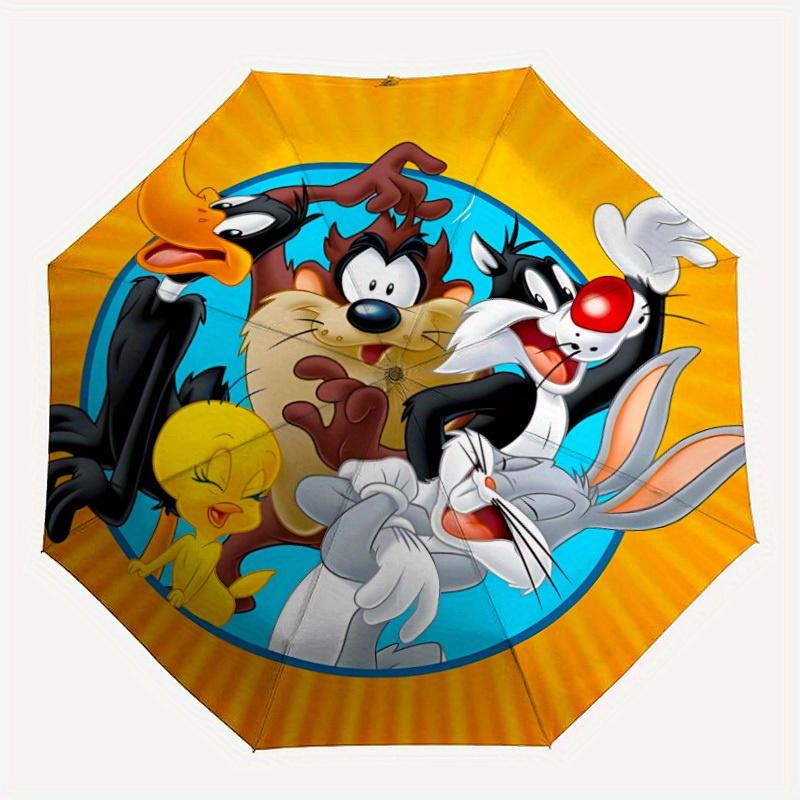 1pc Looney Tunes Automatic Open Umbrella - 8-Rib Compact Foldable Design, Durable Fabric for Casual & Fashion Use064