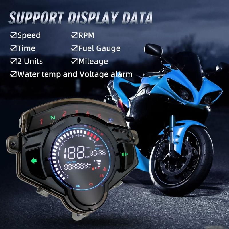 Dashboard Instrument Panel Gauge Meter Clear Large Display Accurate Speed Distance Readings for LC135 V4 V5 Motorcycle