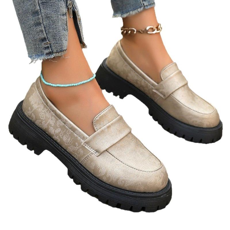 Autumn new low-heeled one-pedal low-top women's large-size small leather shoes