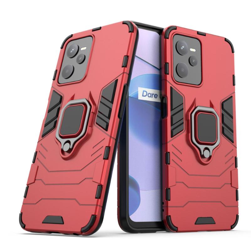 For OPPO Realme Narzo 50A Prime C35 4G Back Cover Phone Case Shockproof Armor Anti-Fall Metal Ring Holder Magnetic Protect Coque