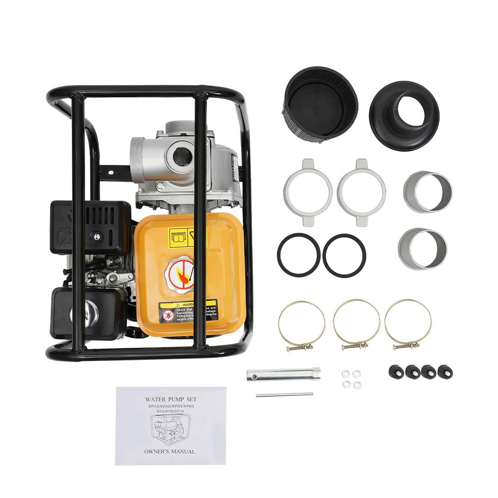 3600rpm Powerful Agricultural Irrigation Water Pump 7.5 HP, 4-stroke 1Gal Gasoline Powered Water Transfer Pump with OHV Silencer