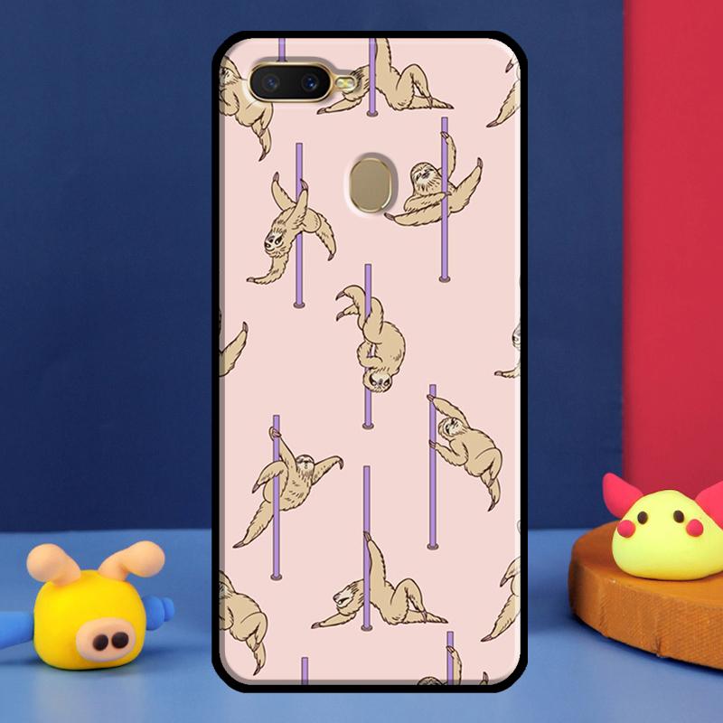 Baby Sloth Case For Oppo A16 A76 A96 A58 A78 A98 A5 A9 A91 A15 A17 A77 A52 A72 A74 A94 A54S A57S Cover
