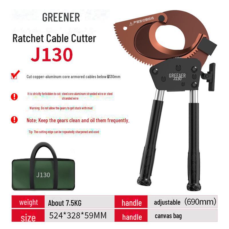 Green Forest Ratchet Gear Cable and Wire Cutters