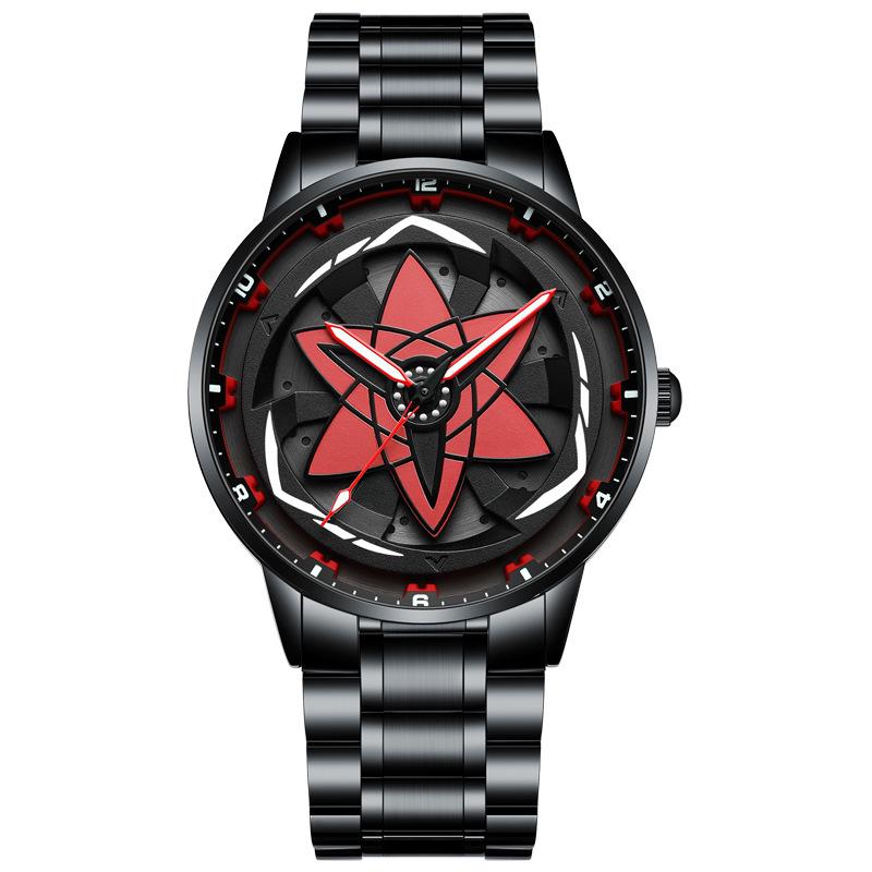 SVJ 360° Rotating Waterproof Anime Men s Watch with Luminous Blood Wheel Eye Design