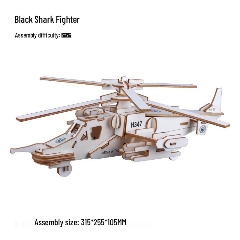 3D Wooden Puzzle Fighter Jet: Handmade Educational Toy for Kids
