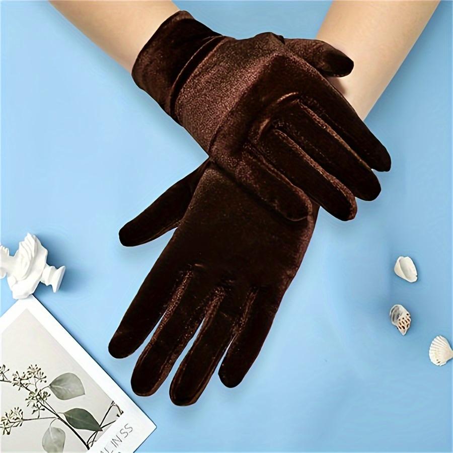 Elegante Damen-Fingerhandschuhe mit geteilten Fingern - Dehnbare thermische Winterhandschuhe aus Nylon mit vollständiger Fingerbedeckung, einfarbiges Design für Ausflüge und kaltes Wetter