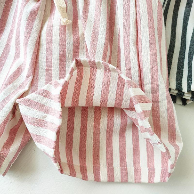 Korean Style Summer Cotton Stripe Shorts for Unisex Babies & Toddlers