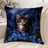 1pc Pillowcase, Kitten Print, 2D Flat Printing, Single-Sided Print (No Pillow Insert), 17.72 X 17.72 Inches (45 X 45 Cm), Non-Real Embroidery, Modern