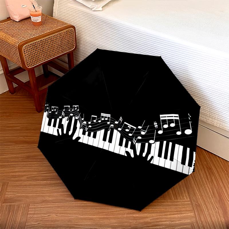 1PC Piano Keys Umbrella Portable Folding Umbrella Iron Frame Hole Bone Structure Outdoor Home Umbrella A21