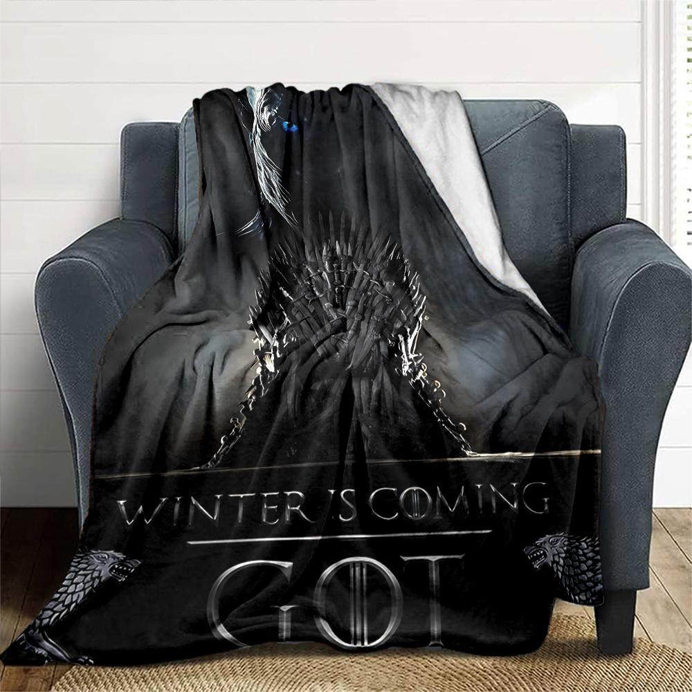 1pc Winter Is Coming Got Flannel Blanket Soft Warm Throw for Home, Office, Travel, All-Season Cozy Bedding GiftL1101
