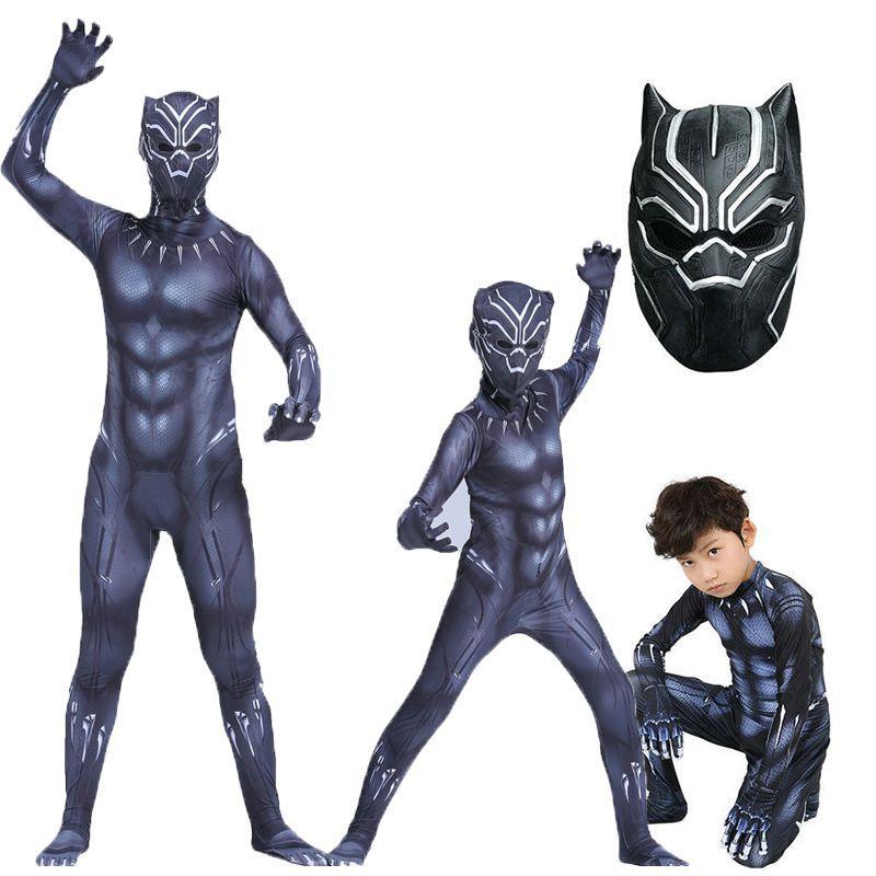 Premium Quality Black Panther Superhero Cosplay Jumpsuit For Adults And Kids