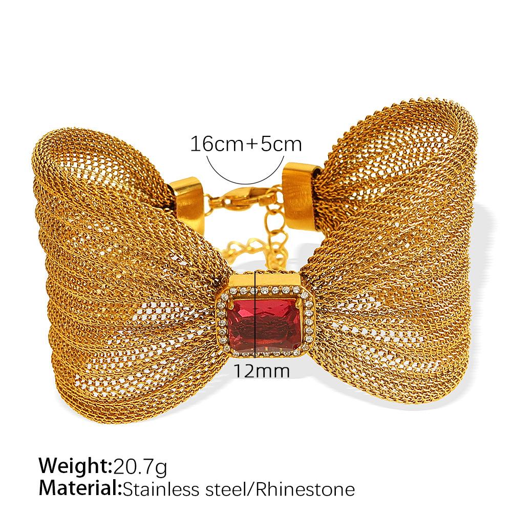 

Hot Sale Bracelet Premium Atmosphere Bracelet Bow Design Stone Inlaid Simple Delicate Jewelry Women