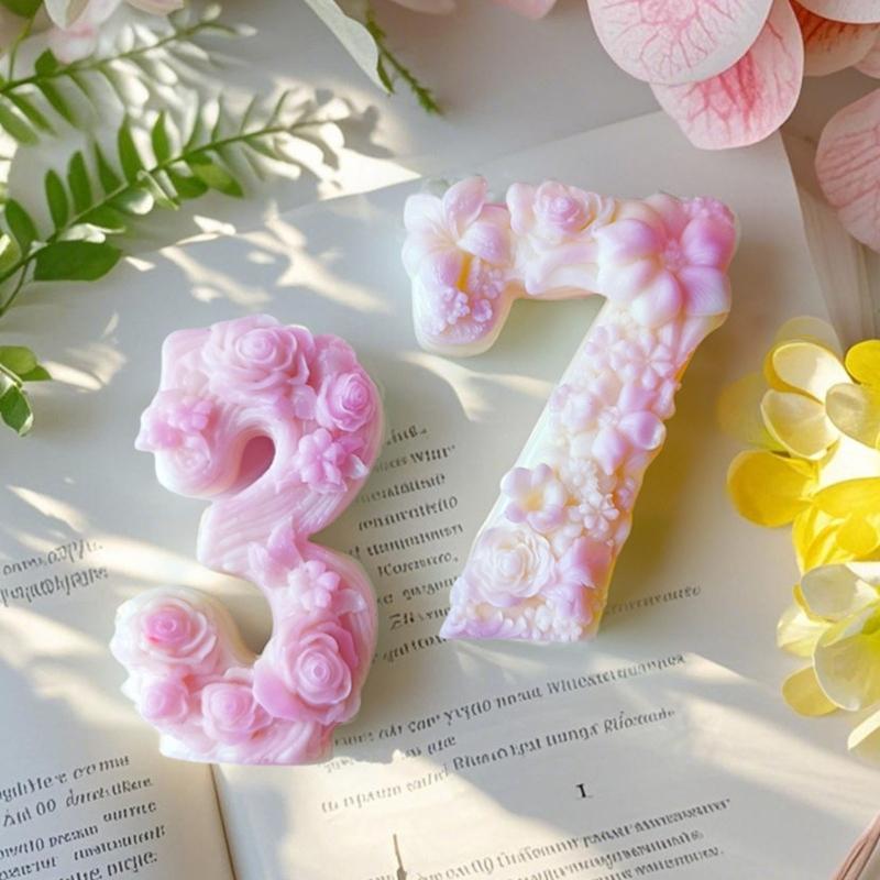 Reusable Silicone Number Candle Mould for Adults Kids Crafting High Temperatures Resistant Easy Demolding