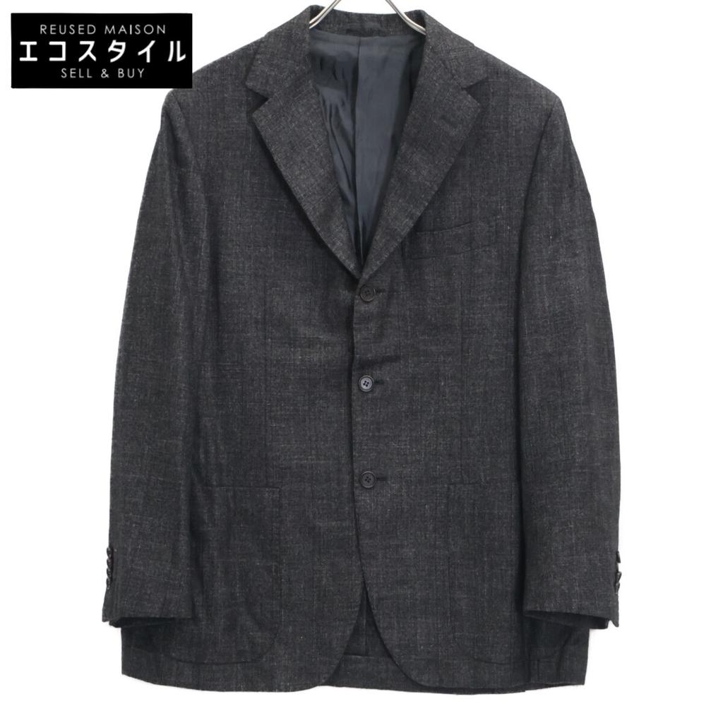 Sartorio UG250S511944 Gray Wool x Silk x Linen x Cashmere Sight Benz 3B Tailored Jacket Jacket 50 grayUsed
