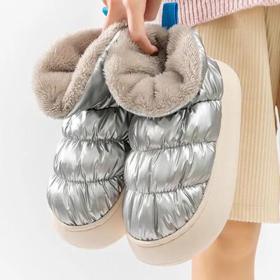 Fashion Women Warm Boots Winter Cotton Outdoor Shoes for Female 2024 Trendy Furry Plush Fashion Thick Platform Chunky Ladies Footwear