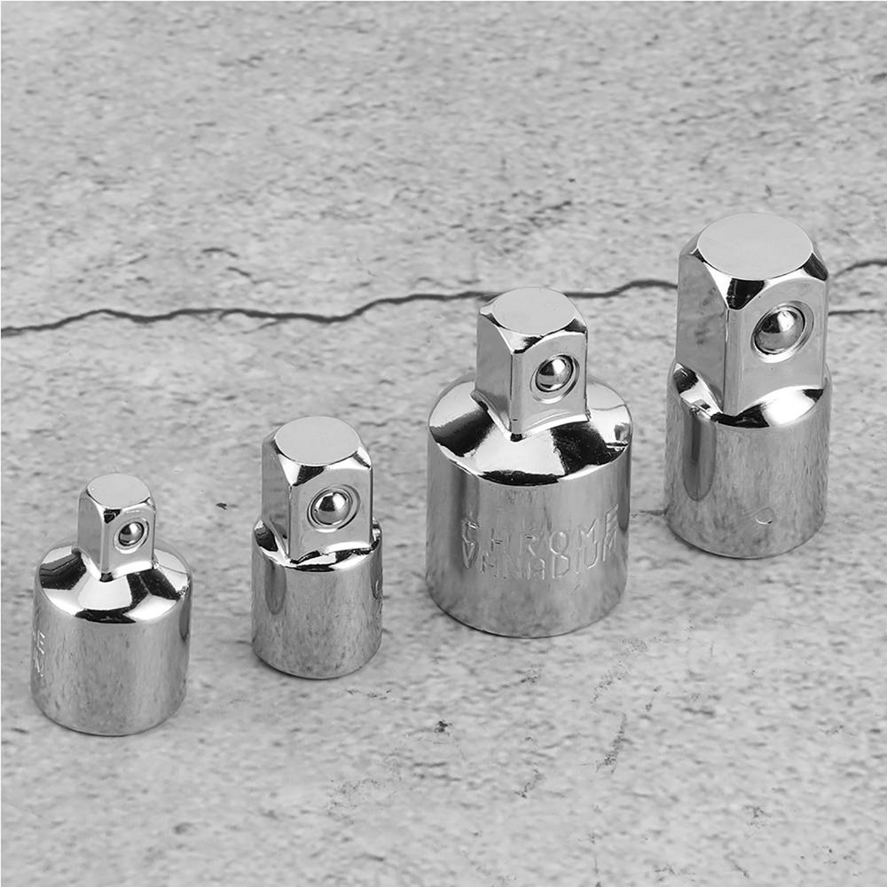 4PCS Black & Sliver Impact Socket Adapter Chrome Vanadium Steel Drive Socket Reducer  Auto Shop