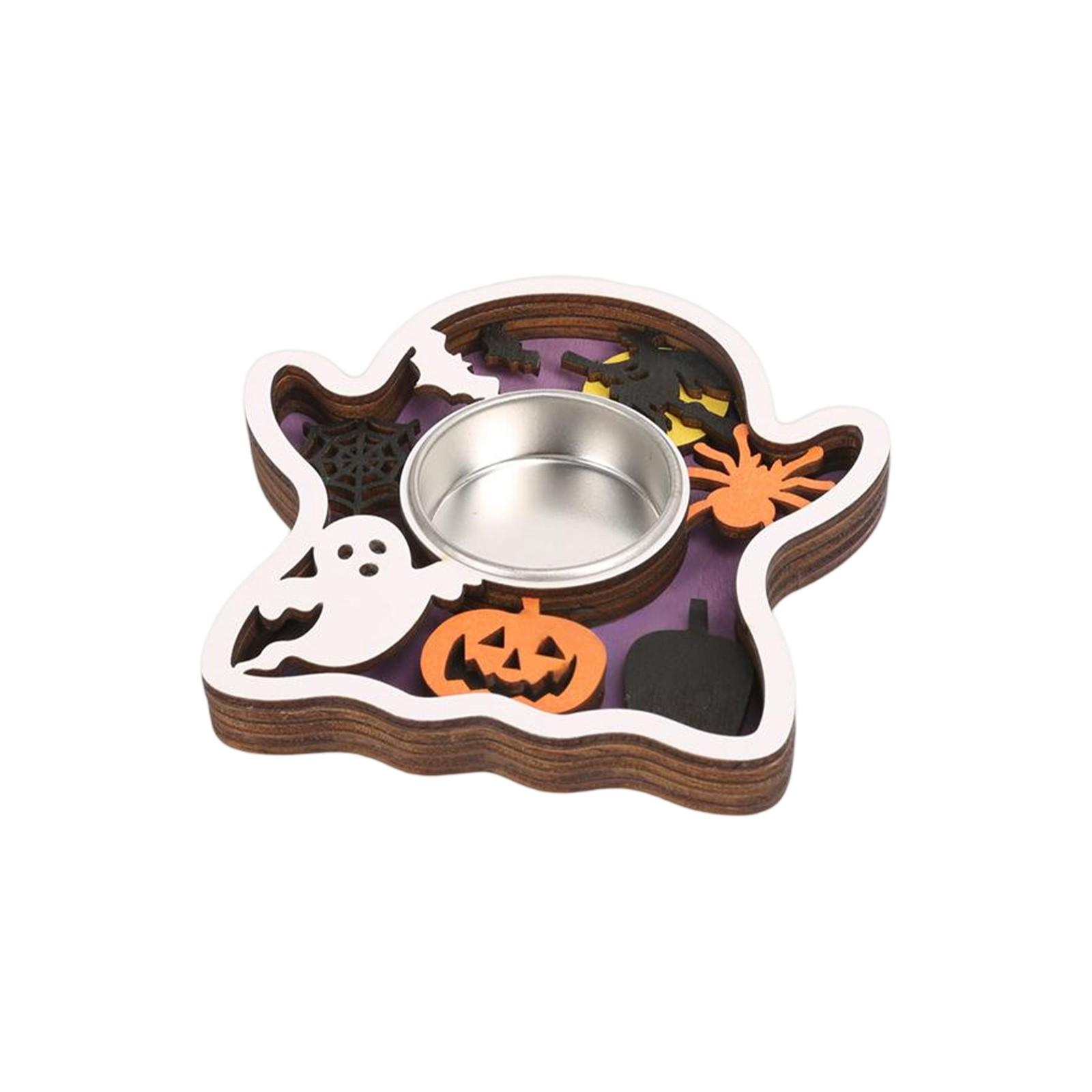 

Деревянные подсвечники на Хэллоуин, Декоративные подсвечники, Праздничные украшения для стола One Size