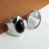 Bf Club   Anelli Per Donna Semplici Geometrici Fatti A Mano Irregolari Retro Anello Grande Con Pietra Nera Allergia Per Regalo Di Compleanno