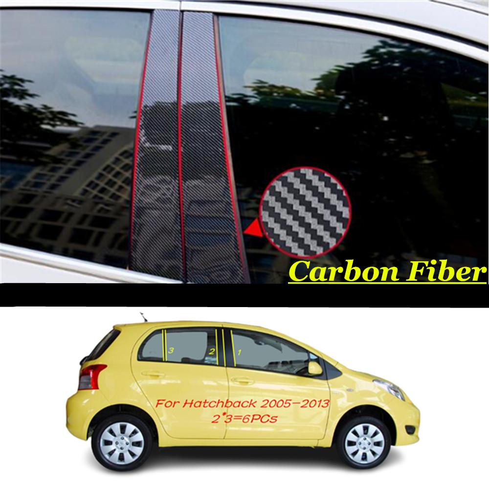 For Toyota Vios/Yaris L/FS 2005-2014- Car PC Material Pillar Post Cover Door Trim Window Molding Sticker Plate Accessories