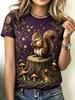 Neues Eichhörnchen Tier 3D Druck T-Shirts Damen Sommer Lässig Kurzarm Rundhals T-Shirt Harajuku Y2K T-Shirts Tops Damenbekleidung