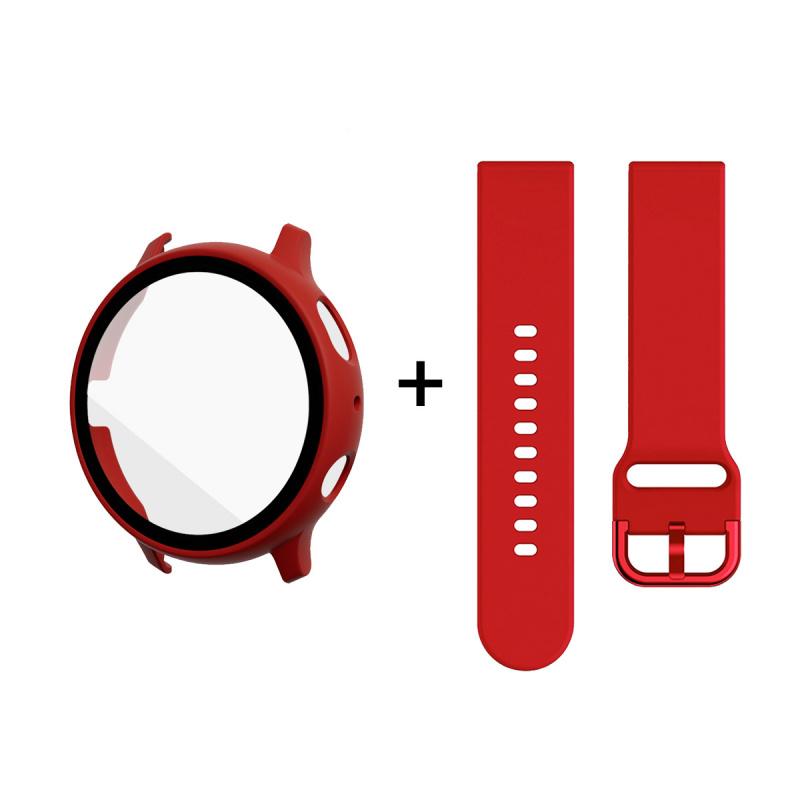 Silicone Protective Case and Strap Set for Samsung Watch Active 2 | Compatible with 40mm/44mm Models 20mm Strap