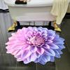 3D Flower Floor Mat Realistic Rose Lotus Area Rug Anti-Slip Decorative Flower Bathroom Rug for Living Room Bedroom Kitchen