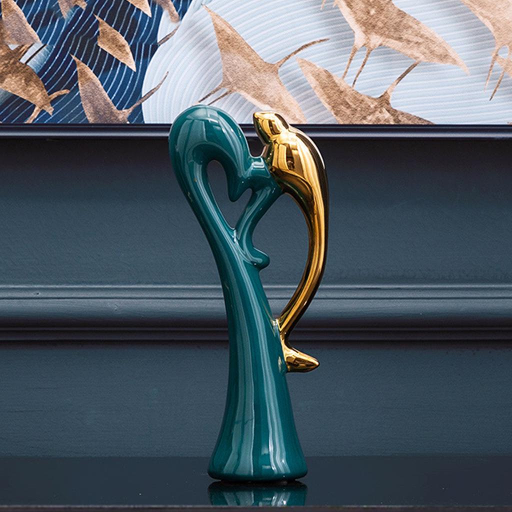 Nordic Ceramic Couple Birds Statues Modern Art Sculpture Valentine's Day Ornament for Living Room Entrance Tea Table Decoration