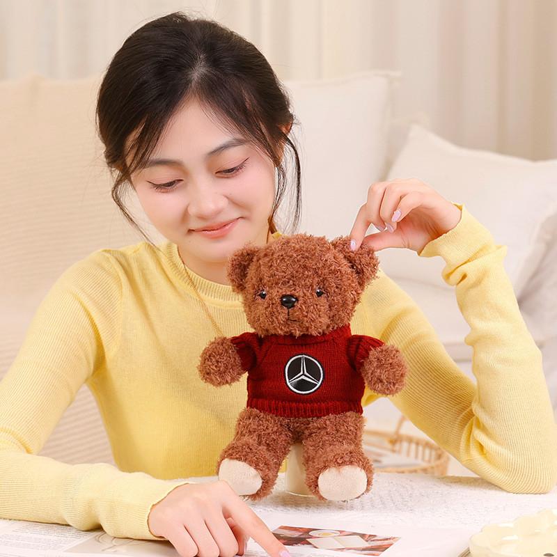 License Plate Cute Pattern Knitted Sweater Teddy Bear Toy Plush