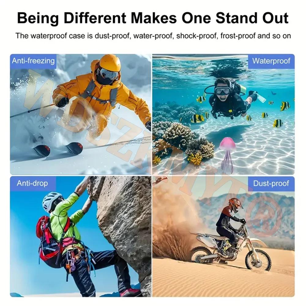 4K Camera Sports Camera Dual Screen Waterproof Case Support Wearing Cams Action Portable Security Recorder Helmet Riding