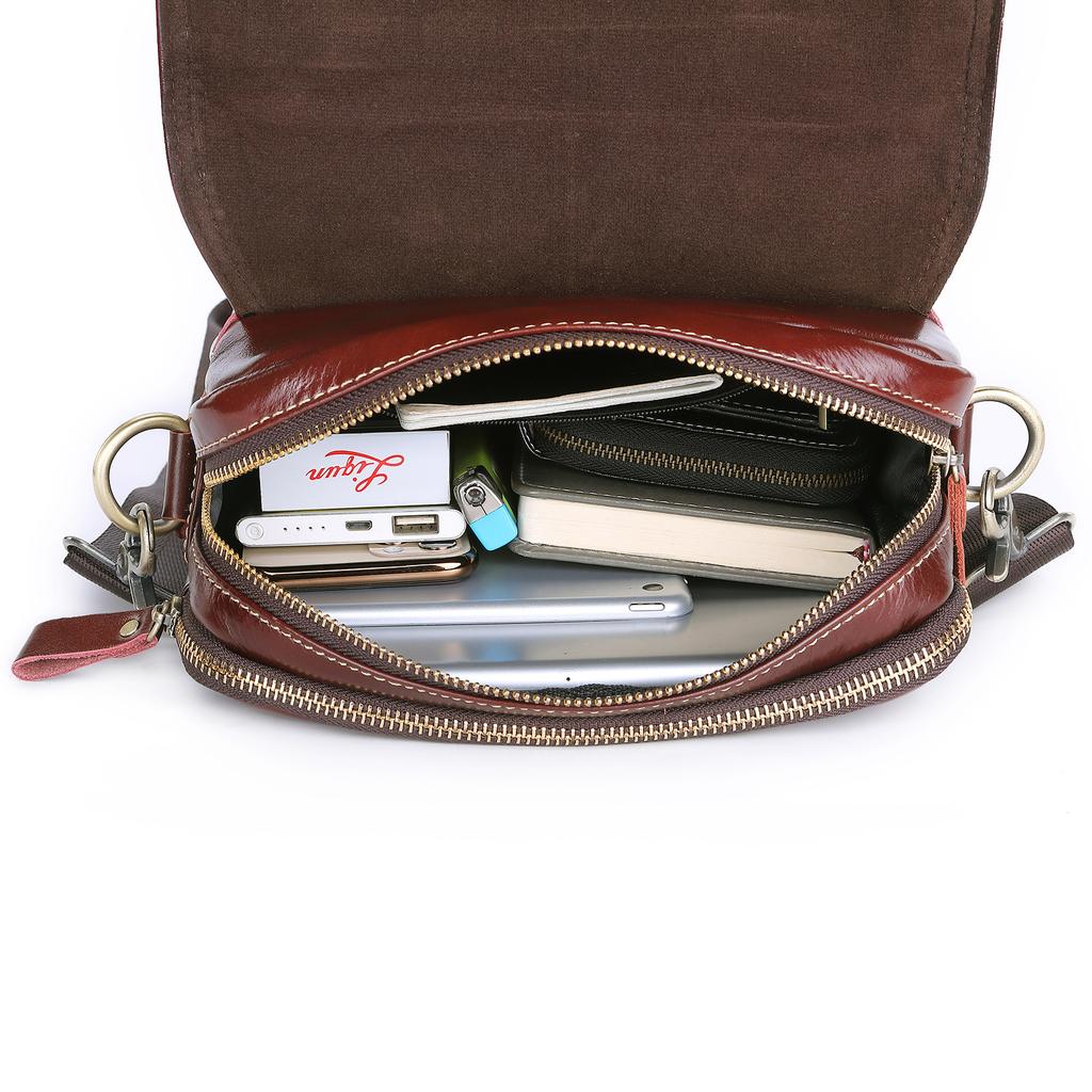 Men's Handbag First Layer Cowhide Vertical Business Casual Office Briefcase Men's Shoulder Messenger Bag