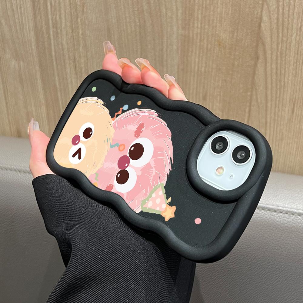 Pentru Infinix Hot 40i 30i Smart 8 OPPO A18 A38 A58 A60 A78 Reno12 FS Vivo Y18 Y28 Y36 Y22s Y17s Husă de Telefon Drăguță cu Model Cartoon, Silicon Moale, Margine Ondulată