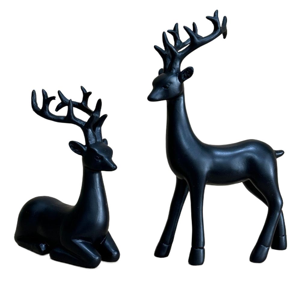 Weihnachtsrentier Dekoration Harz Stehend Sitzendes Hirschfigur Rentier Sitzend Stehend Hirsch Elch Skulptur Hirsch Statue Schränke