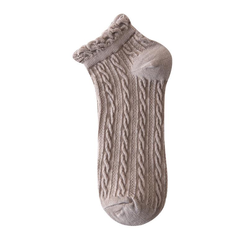 1/6 Paar Damen Spitzen Socken Einfarbig Süße Kringel Niedrige Socken Japanischer JK College Stil Kurze Socken