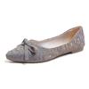 Low Top Shoes Summer New Pointed Head Shallow Mouth Cloth Surface Butterfly Knot Soft Sole Anti-slip Wear-resistant Flat Shoes