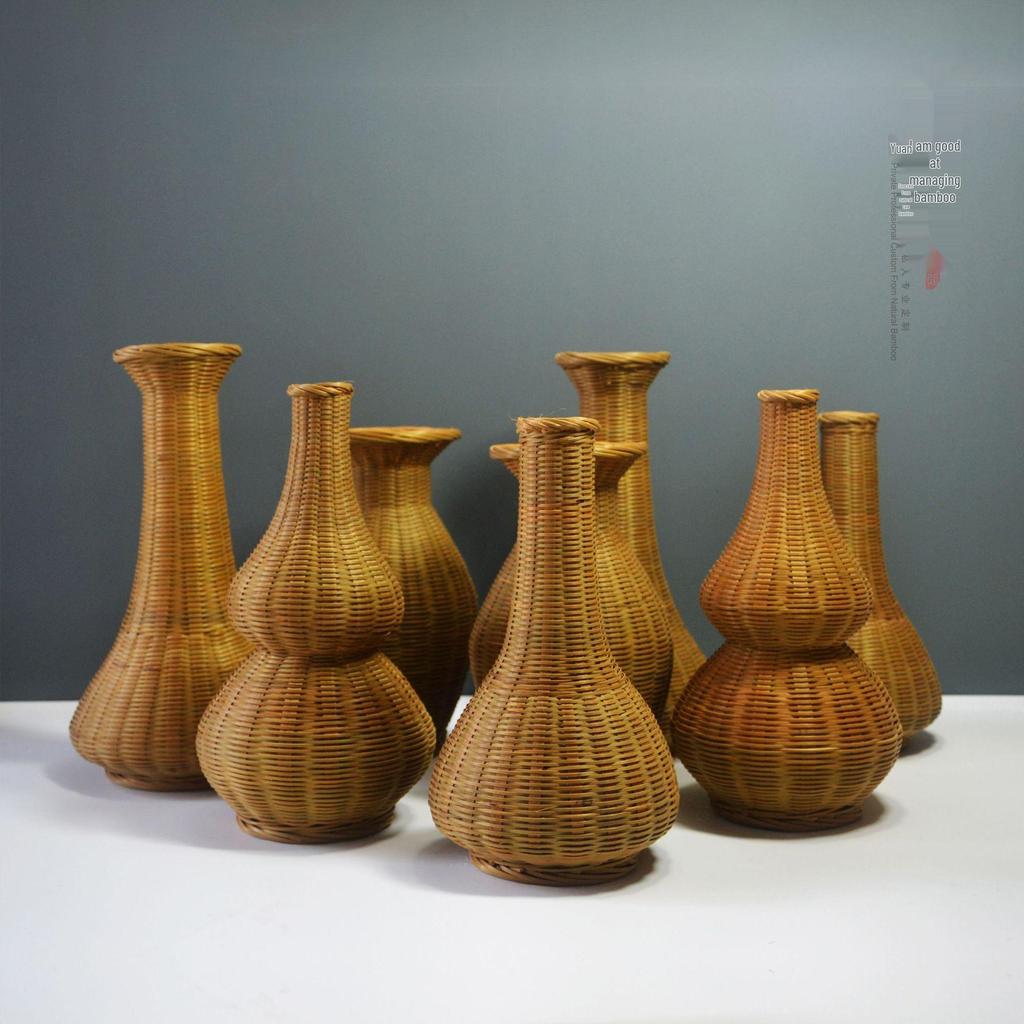 Handmade Bamboo Woven Flower Vase and Ornament Collection