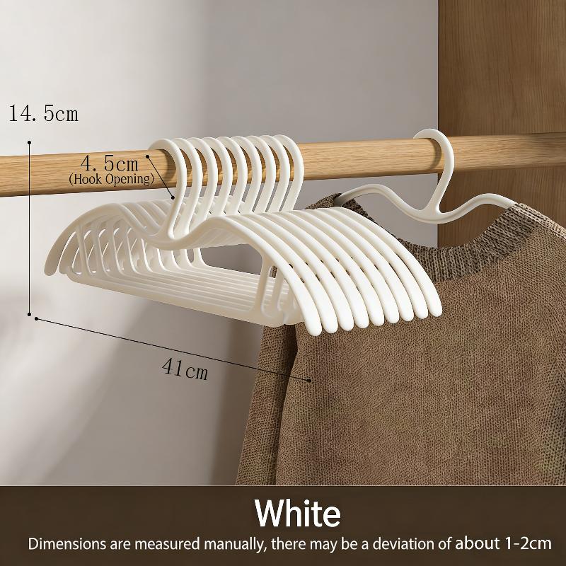 

M-10Pcs Wide Shoulder Hangers, Short Neck Non-Slip Mark-Free, Space Saving Closet Organizer For Home Dorm Wardrobe белый