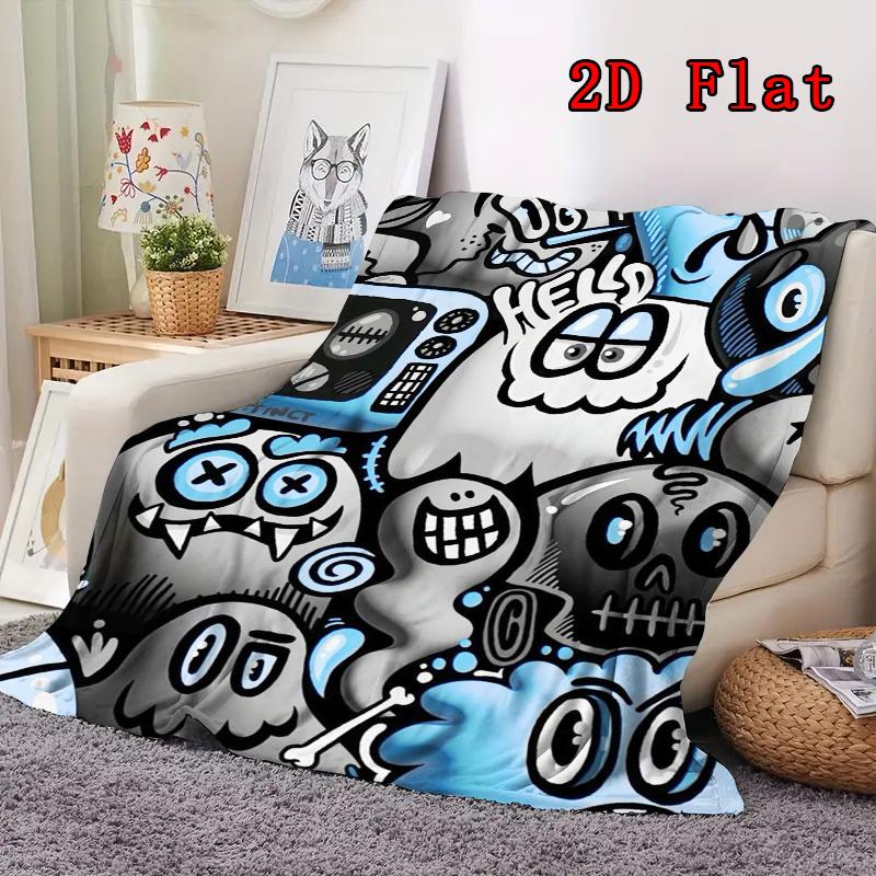 Dark Monster Cartoon Carnival 2D Flat Pattern Flannel Blanket High quality All Seasons Warmth and Comfort Perfect for Christmas Gifts.NMT0928047