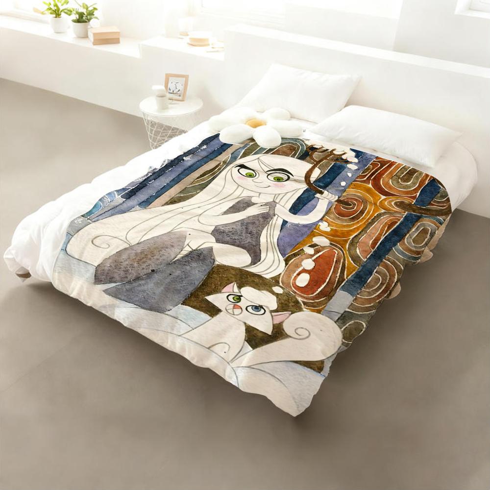 

The Secret of Kells Throw Flannel Throw Blanket: Soft Kid-Friendly Warm Anti-Static All Season Washable Couch Bed Home 75x90cm