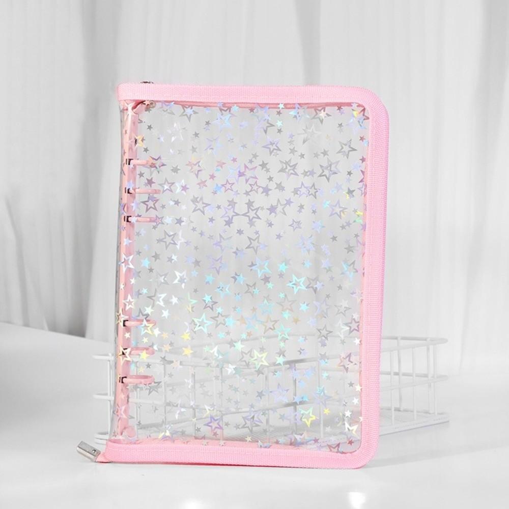 PVC Kpop Idol Photo Album Loose Leaf Photocard Holder New Laser Star Zipper Binder Collect Book