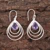 Natural Iolite Gemstone 925 Sterling Silver Handmade Stylish Hook Earrings 1.80" EE-31-7